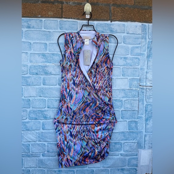 Savee Couture Laguna Beach watercolor dress size XS NWT - Picture 3 of 12